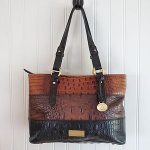 Brahmin Tri Color Zip Tote
